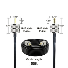 Rydocyee CB coax cable 50ft double shield reduces interference for clear signal