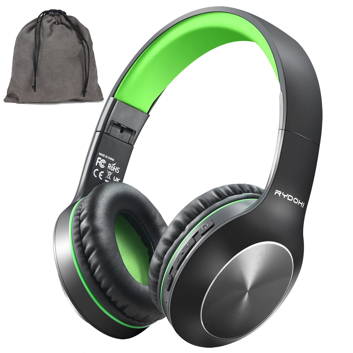 Rydohi over-ear headphones showing 68h playtime for all-day listening