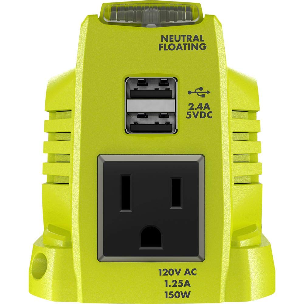 RYOBI mounted on a garden tool showing compatibility and on-site functionality benefit
