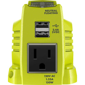 RYOBI mounted on a garden tool showing compatibility and on-site functionality benefit