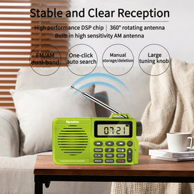 Rysamton alarm and sleep function to manage wake times.