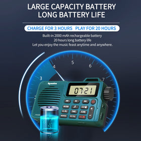 Rysamton portable radio with large tuning knob ideal for seniors to tune stations easily.