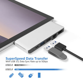 Rytaki hub connected to Surface Pro 7 demonstrating seamless use