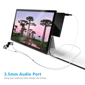 Rytaki Surface Go dock's 3.5mm audio jack for crystal-clear listening.