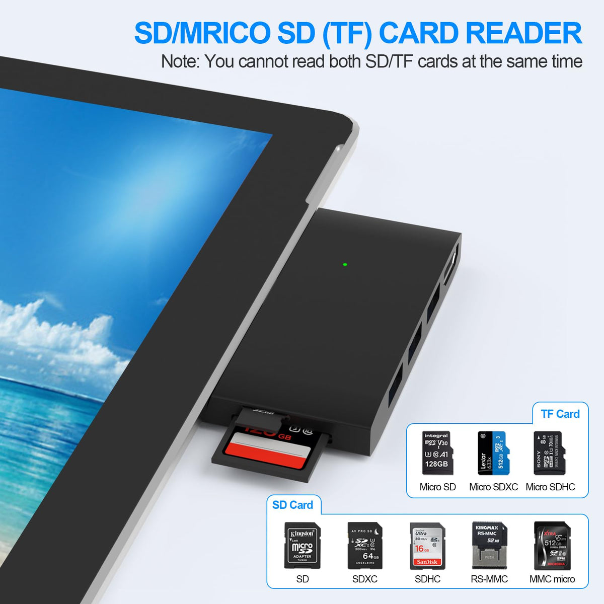 Rytaki Surface Pro Card Reader SD TF supports SD and TF data transfer
