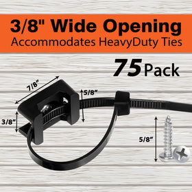 Rythcraft black cable tie base demonstrates sturdy mounting for cables.