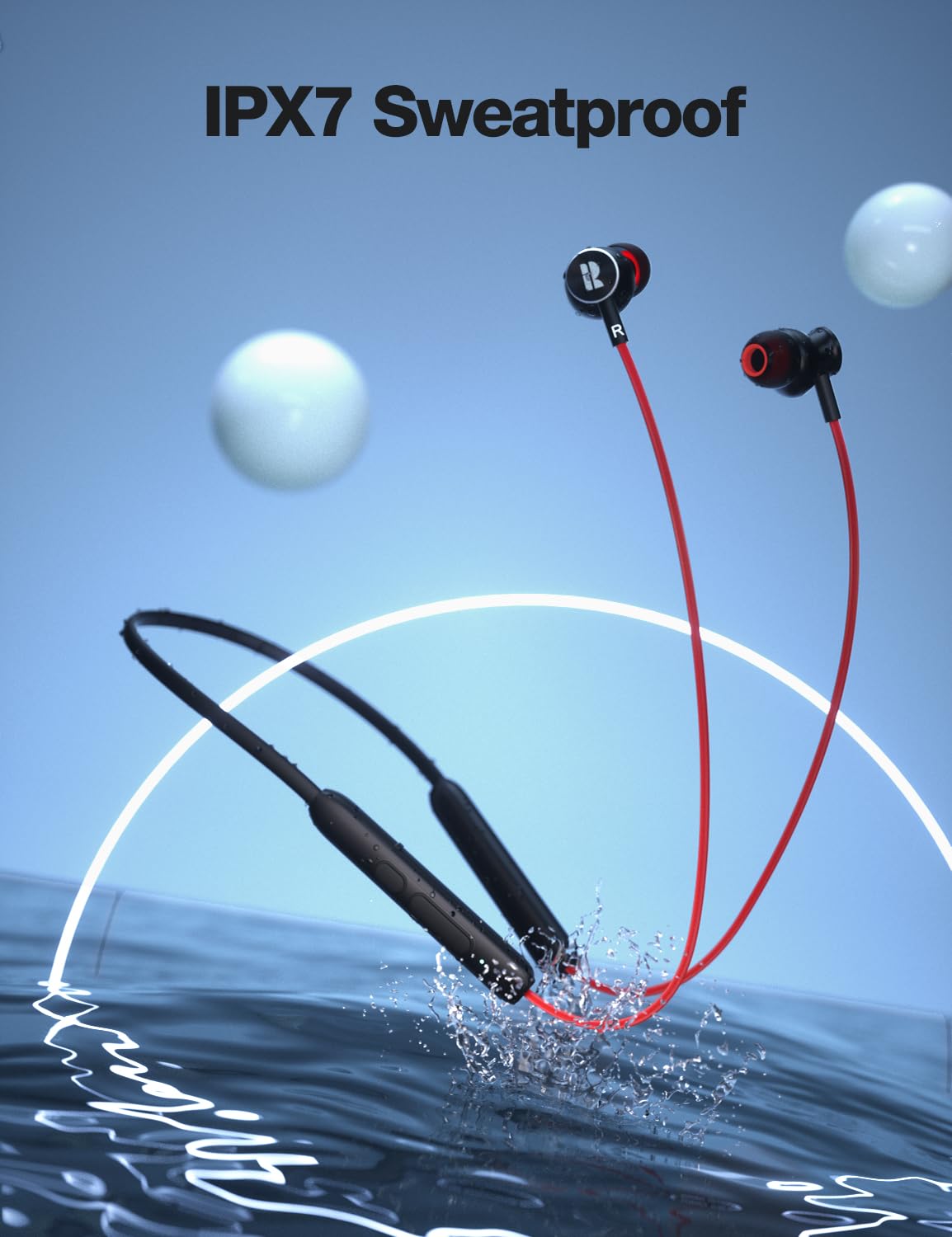 Rythflo magnetic earbuds snapped together for tangle-free carry and security