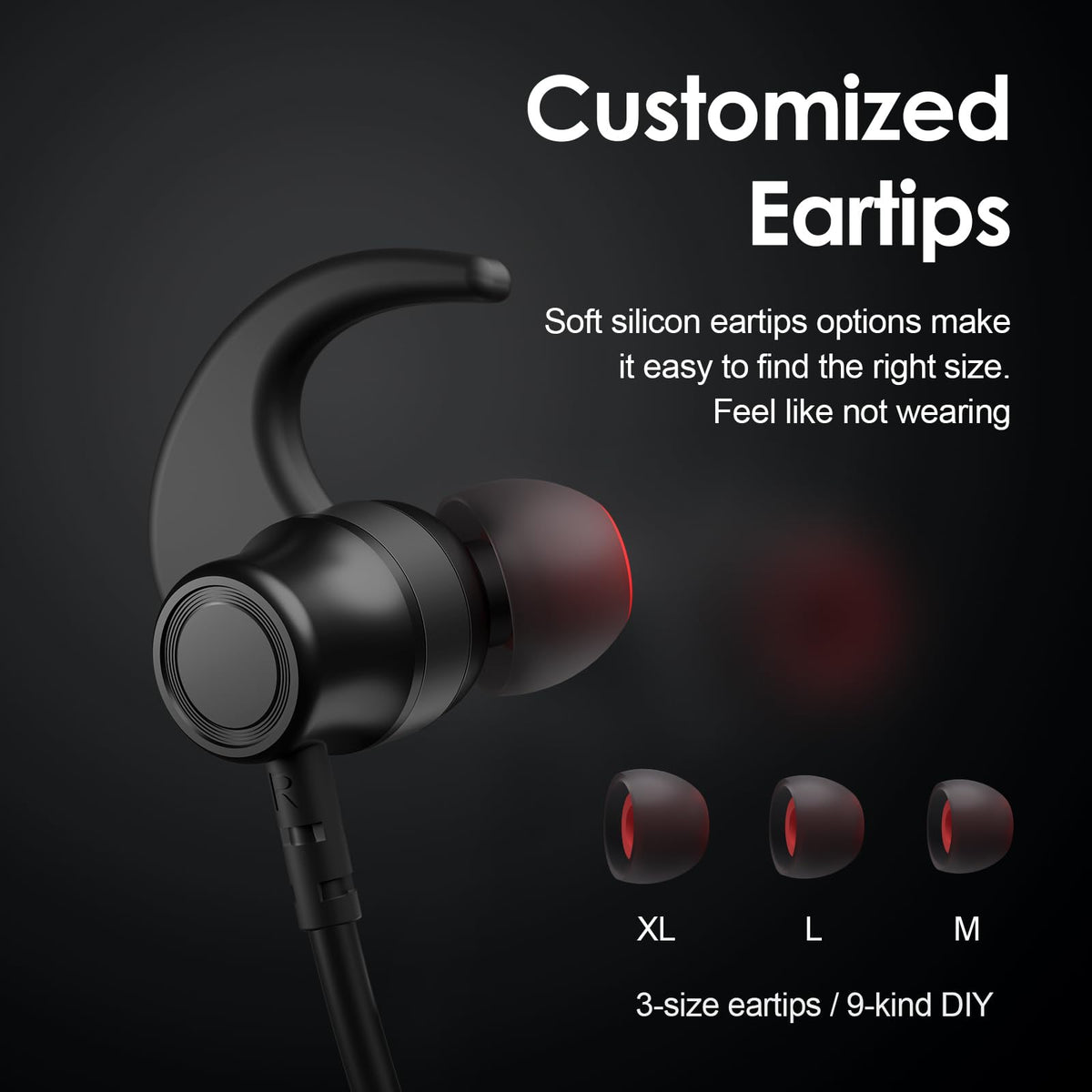 Rythflo earbuds with earhooks while running showing secure fit
