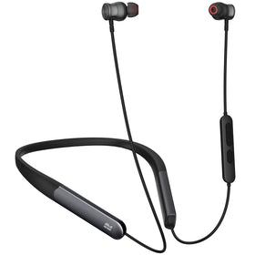 Rythflo front packaging showing earbuds and neckband, highlights long battery life