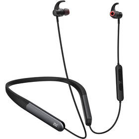 Rythflo front view of earbuds and packaging showing design and benefits