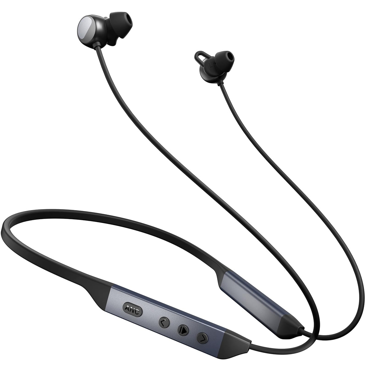 Rythflo hybrid ANC headphones front view for travel noise reduction.