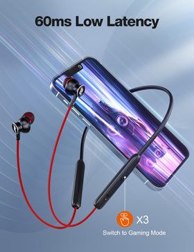 Rythflo earbuds worn during a run demonstrating sweatproof benefit