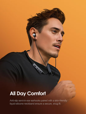 Rythflo neckband wear for all-day comfort.