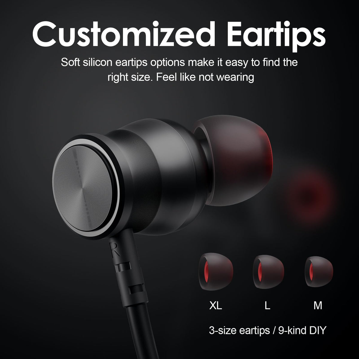 Rythflo earbuds with water droplets, communicates IPX7 sweat resistance