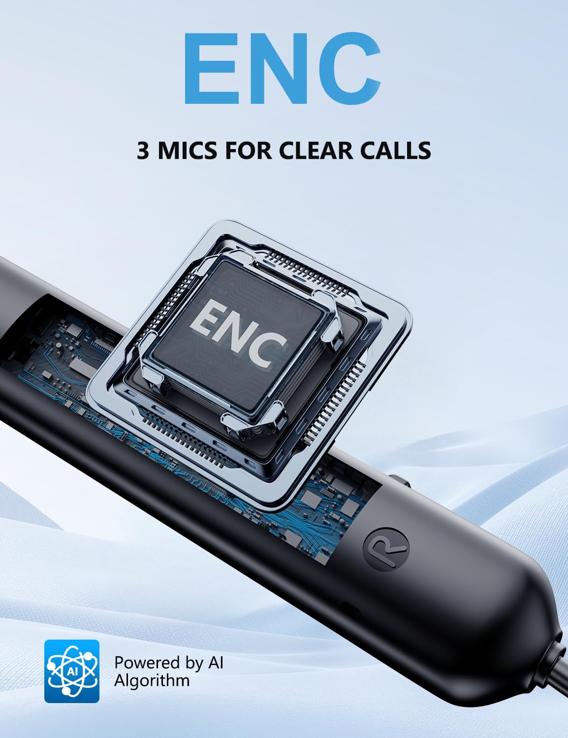 Rythflo WH04 three-mic ENC for clear calls in noisy settings