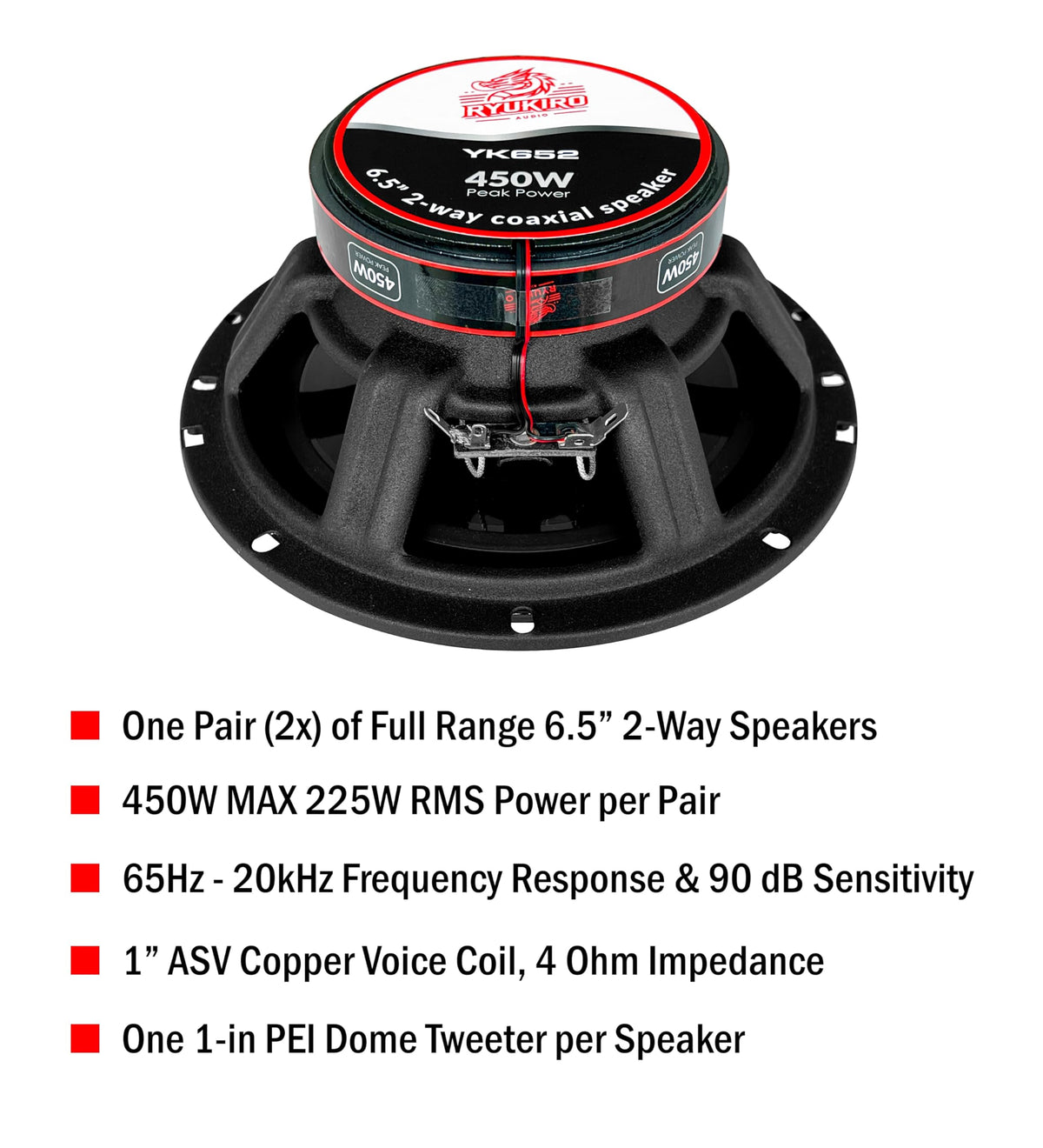 Ryukiro YK6520 1-inch ASV copper voice coil detail improving high-frequency response