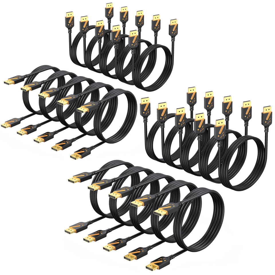 RyzzRooa DisplayPort cable 6ft, sturdy build for tidy desks and reliable connections