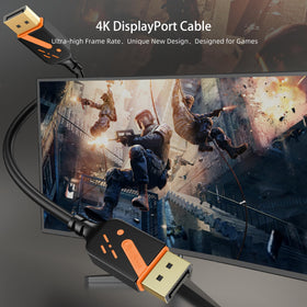 RyzzRooa DP-to-DP cable 6ft with gold-plated connectors ensuring strong signal