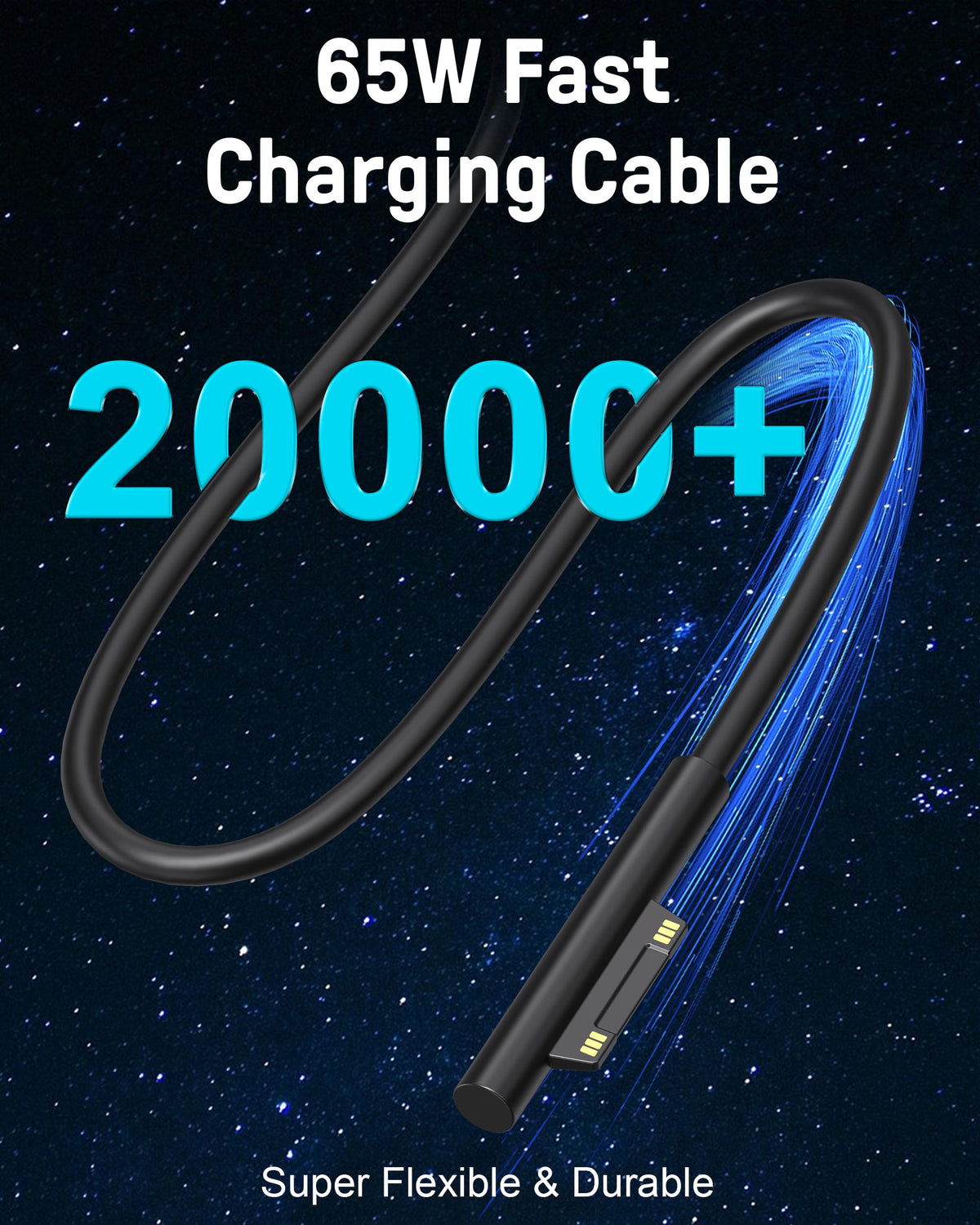 S SKSTYLE 65W Surface Pro Charger snap-in interface in action for stable charging.
