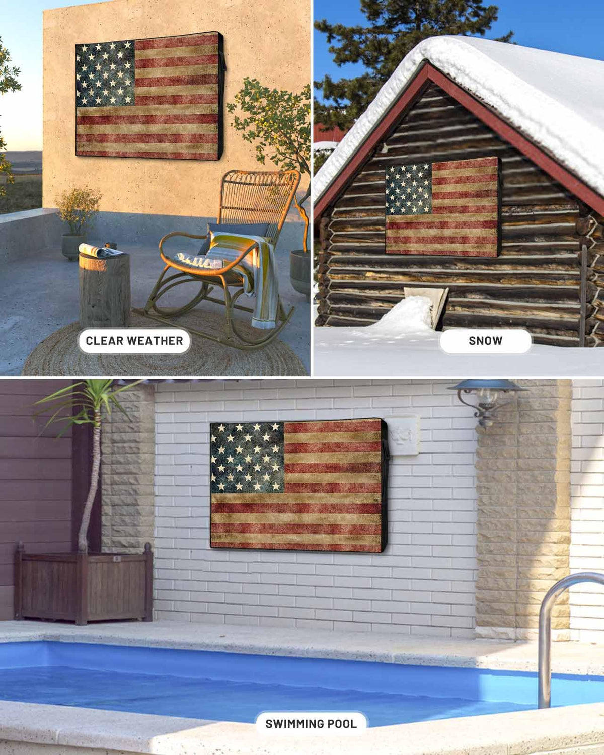 Sabolny roll-up front cover allowing quick access without removing the TV
