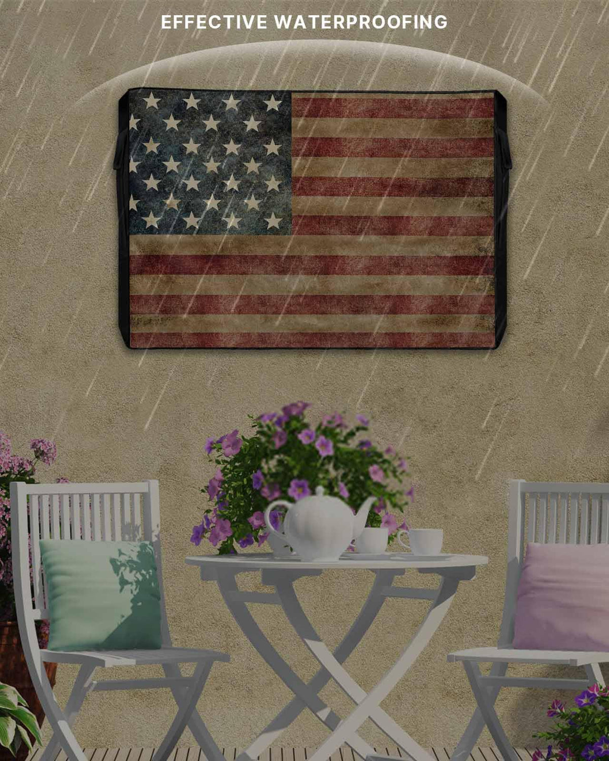 Sabolny weatherproof TV protector shields dust and rain during outdoor use