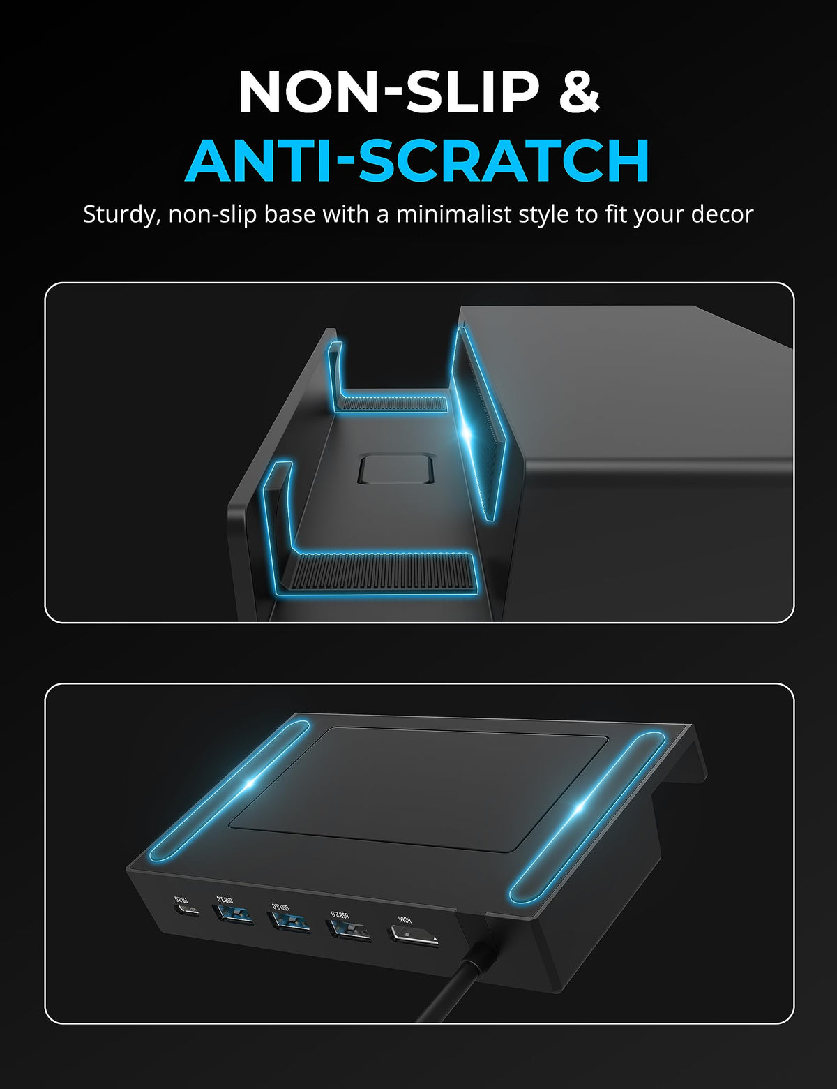 Sabrent USB-C 90W PD port powers the setup while docked