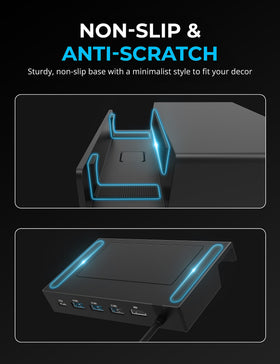 Sabrent USB-C 90W PD port powers the setup while docked