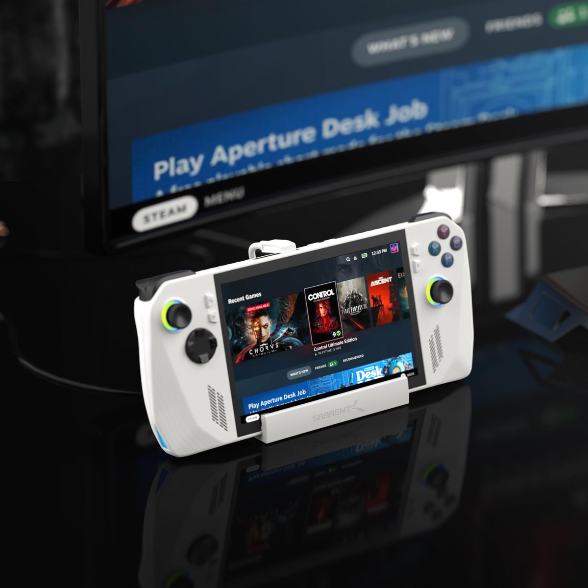 SABRENT dock USB ports with accessories showing fast peripheral support