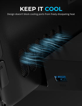SABRENT dock in a travel bag illustrating lightweight transport and quick setup benefits