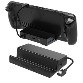 SABRENT docking station front view shows ports and compact footprint for desktop convenience
