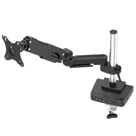 SABRENT T4WA arm offers tilt, swivel, and rotation for ergonomic viewing