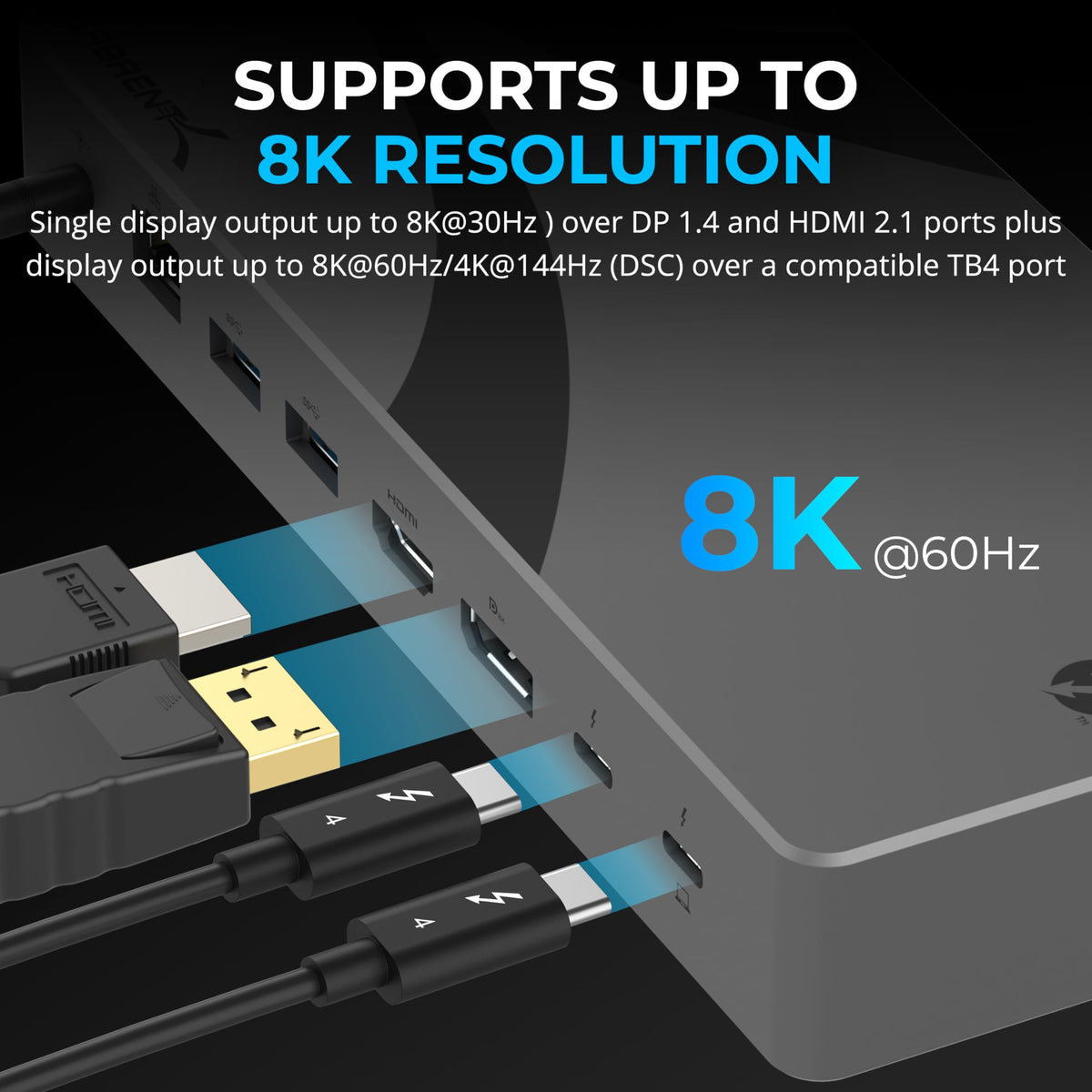 SABRENT DS-T4MF USB ports deliver fast data transfer and efficient charging.