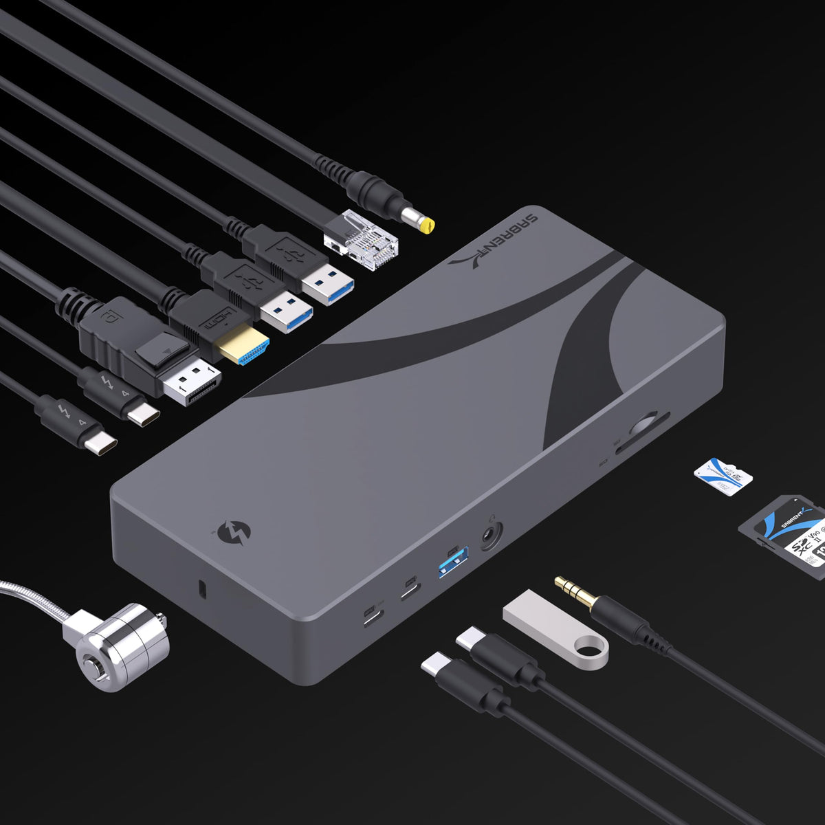 SABRENT DS-T4MF in a multi-monitor home/office setup.