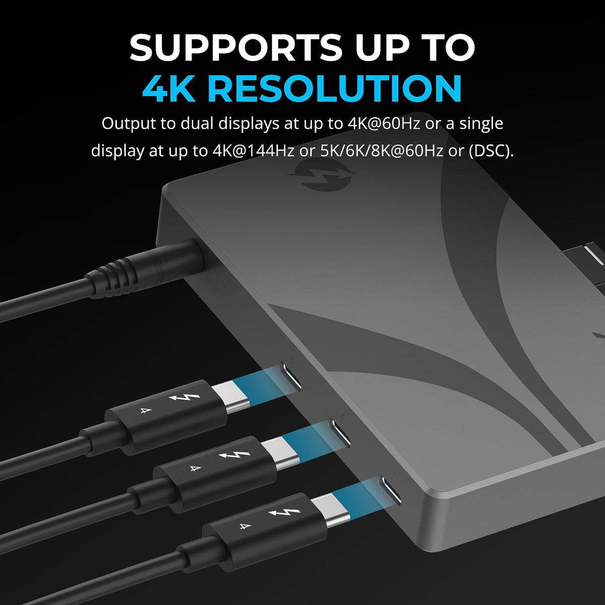 SABRENT Thunderbolt 4 Hub aluminum body emphasizing durability and heat management.
