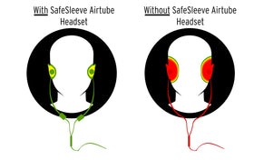 SafeSleeve EMF Air Tube Headphones with microphone and controls for easy hands-free calls.