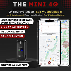 SafeTag Mini 4G USB-C charging port closeup showing fast recharge capability