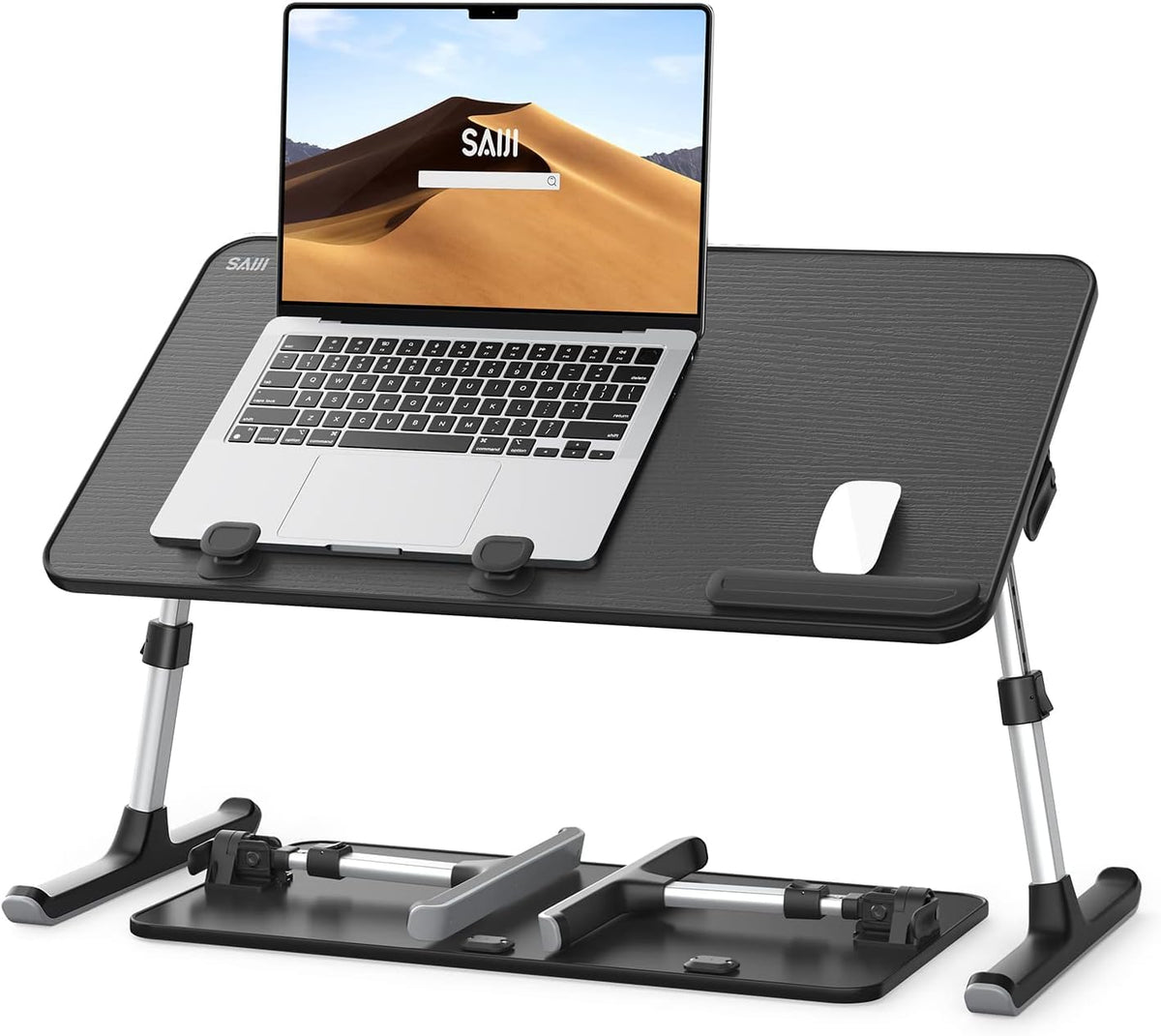 SAIJI front view of desk showing full tabletop and legs, stable workspace