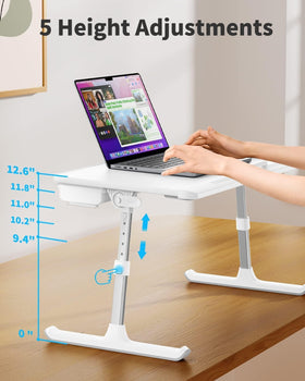 SAIJI laptop bed tray table features a non-slip surface to prevent slips.