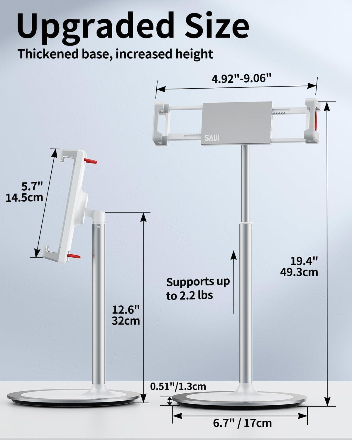 SAIJI rotating 360° with device in portrait to share screen easily