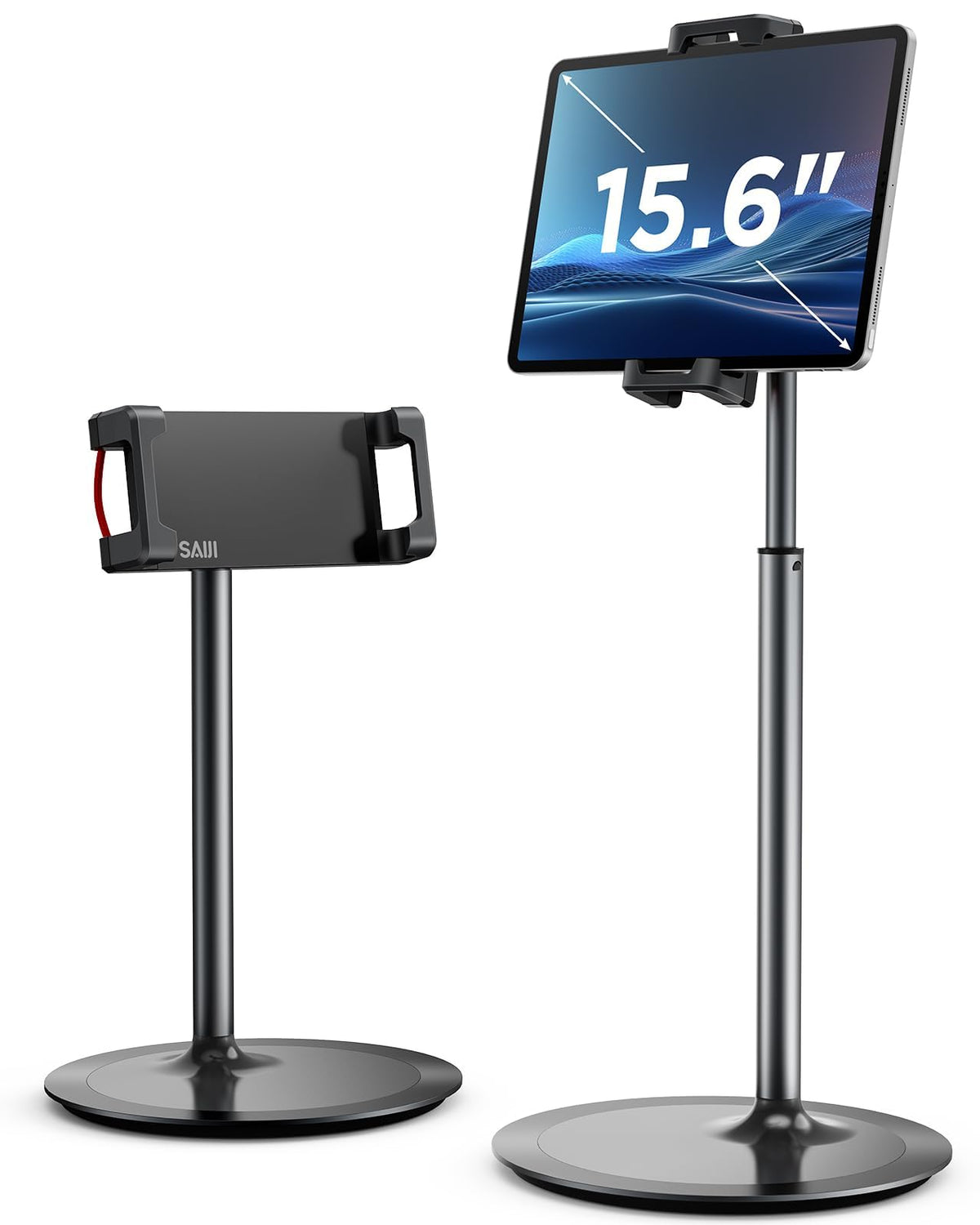 SAIJI next to ruler to indicate height range and scale for ergonomic alignment
