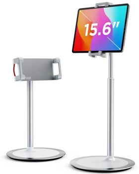 SAIJI holding iPad Pro 12.9 on a home desk for hands-free work