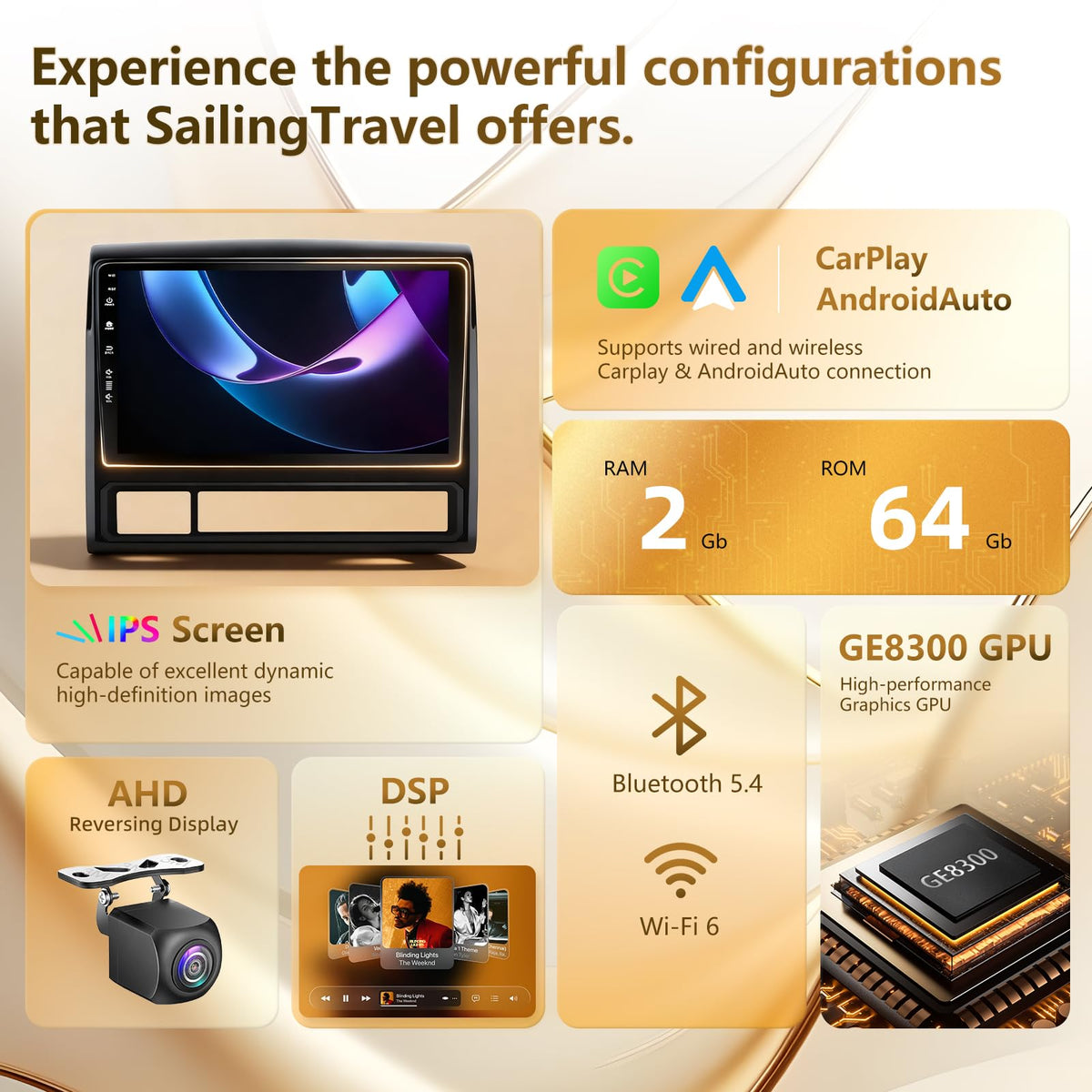 SailingTravel wireless CarPlay and Android Auto enable hands-free access and smoother trips.