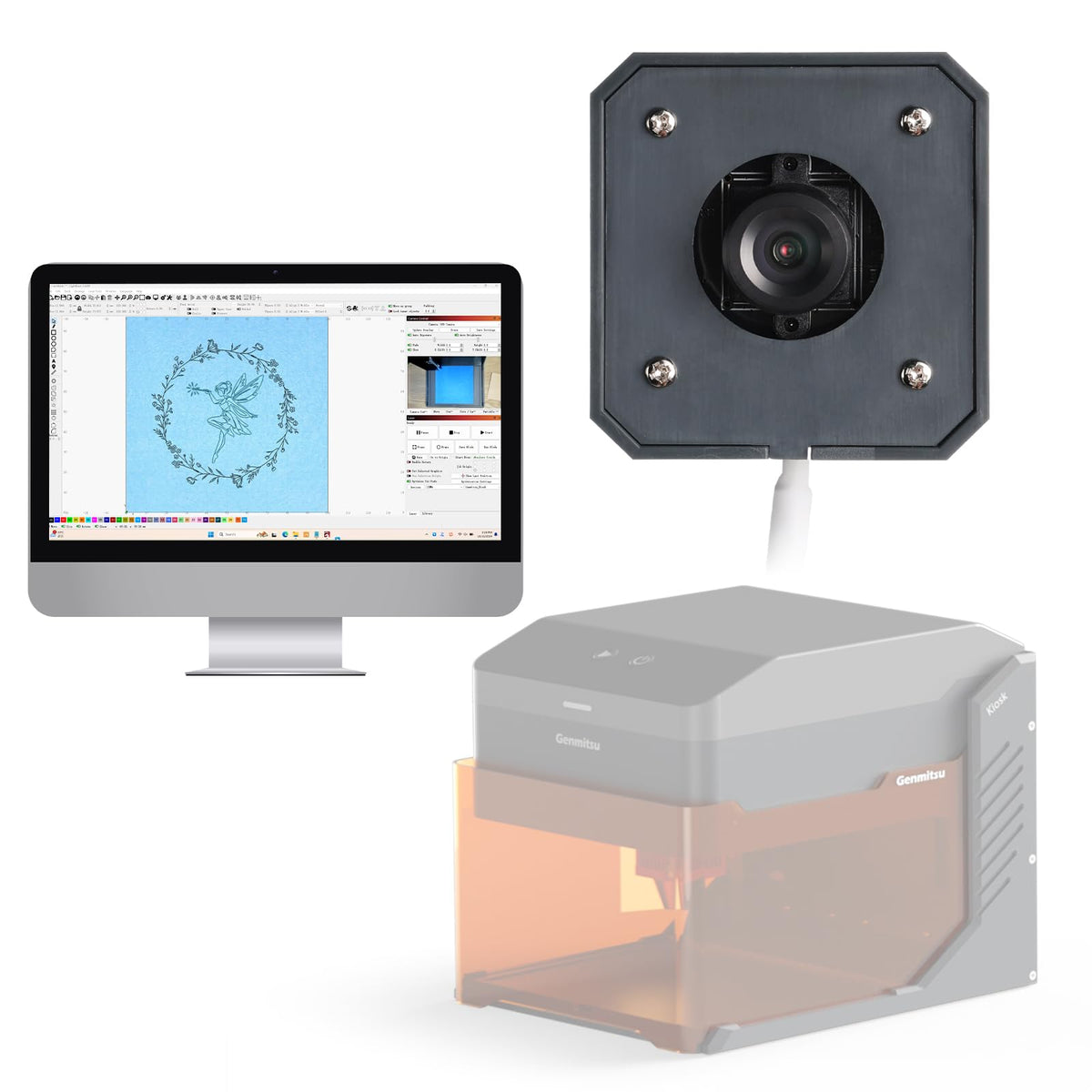 SainSmart Genmitsu Camera provides real-time preview for precise design placement on material.