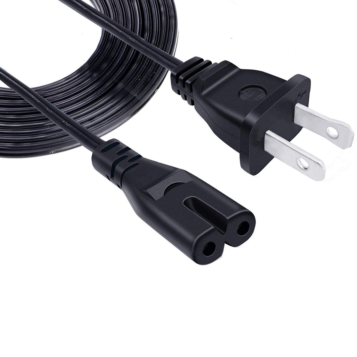 Saireed close-up of NEMA 1-15P plug, molded design for safer insertion and better strain relief