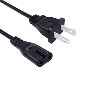 Saireed front view of 8ft figure‑8 power cord showing full cable and plugs for easy replacement