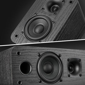 Saiyin 5.0 bookshelf left speaker provides robust surround sound.