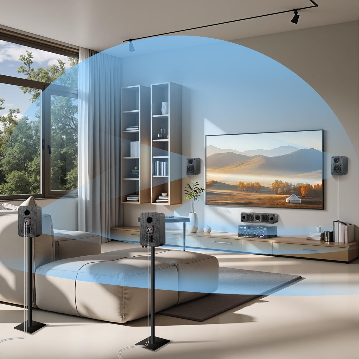 Saiyin 5.0 surround speakers rear-right delivers balanced sound and clarity