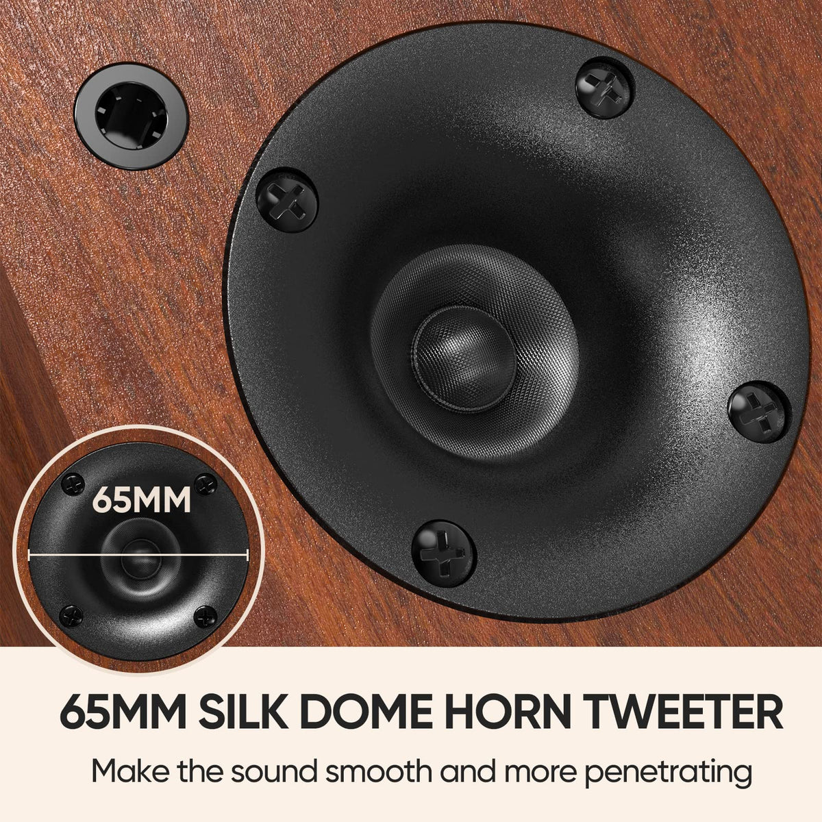 Saiyin 5.2-inch woofer close-up, delivering deep bass for immersive listening.