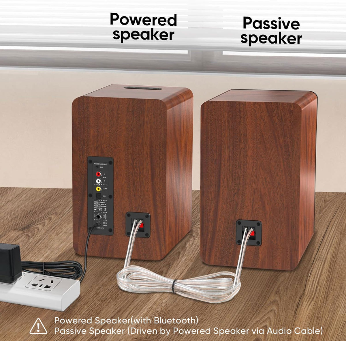 Saiyin Bluetooth bookshelf speakers rear ports reveal connection options and sub-out