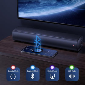 Saiyin soundbar with Bluetooth 5.3 for easy wireless pairing and placement